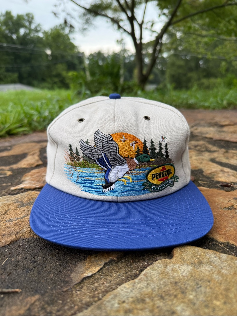Vintage K-Products Pennzoil Mallard duck hunting wildlife snapback hat